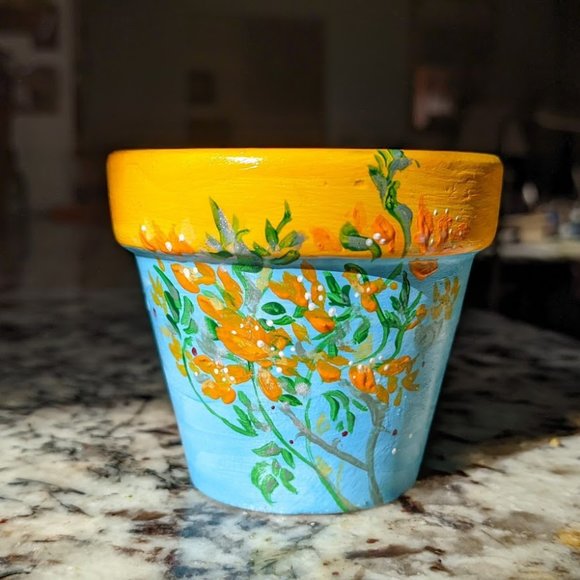 handpainted garden pots. All different colors available. - Picture 6 of 8